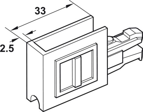 Miếng che cuối có tay nắm ( loại có khe kính ) Hafele 415.13.010