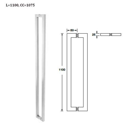 Tay nắm kéo đẩy Hafele 1100mm 903.02.000