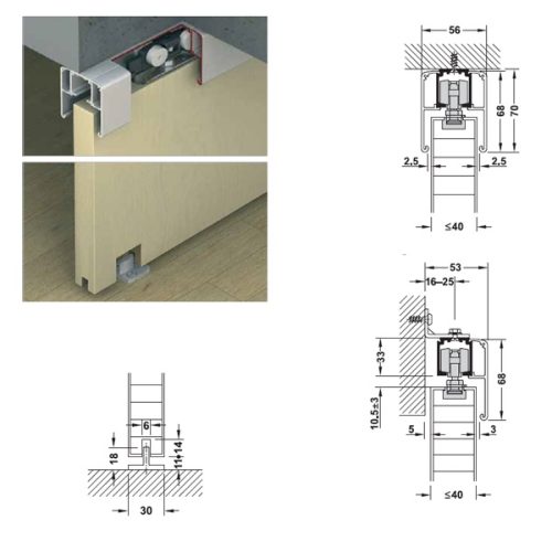 Phụ kiện cửa trượt Slido Classic 120-O Hafele 940.82.253