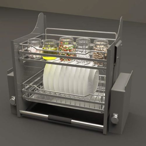 Rổ bát đĩa di động lướt tròn Lento Hafele 504.76.007 Inox 304