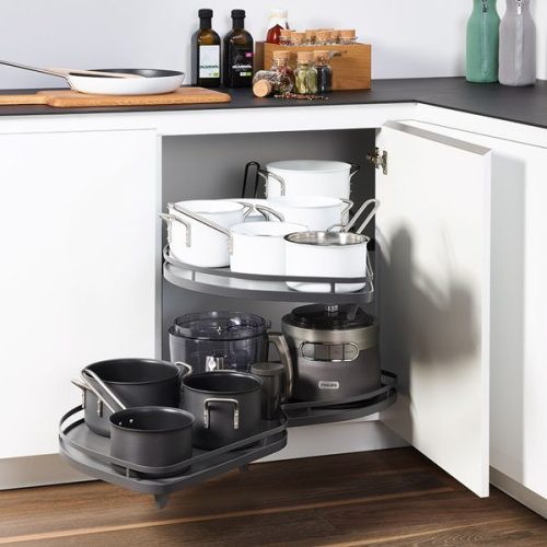 Bộ rổ góc Lemans II Hafele 541.29.481, màu đen