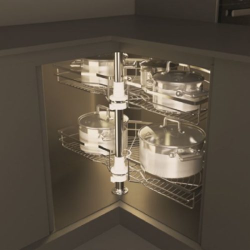 Bộ rổ góc xoay 180 độ Mezzo Hafele 548.37.200 mạ chrome