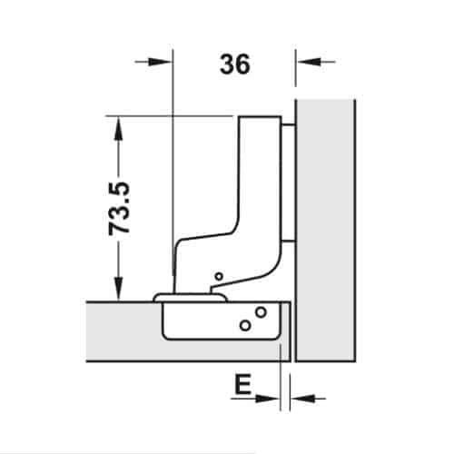 Bản lề Metalla SM không bật 110° lọt lòng Hafele 315.18.302 5 Kích thước của Bản lề Metalla SM không bật 110° lọt lòng Hafele 315.18.302
