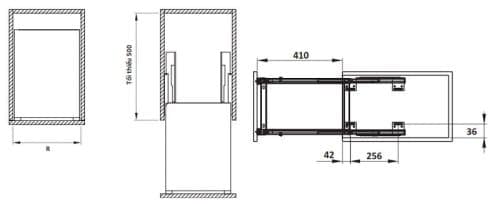 Kích thước của Bộ rổ dao thớt, chai lọ Sonata Hafele 549.20.211 mạ chrome