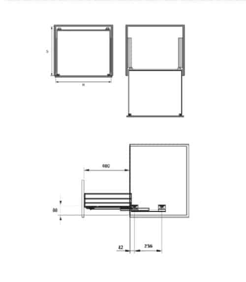 Kích thước của Bộ rổ xoong nồi Cappella Hafele 549.08.025 Inox 304