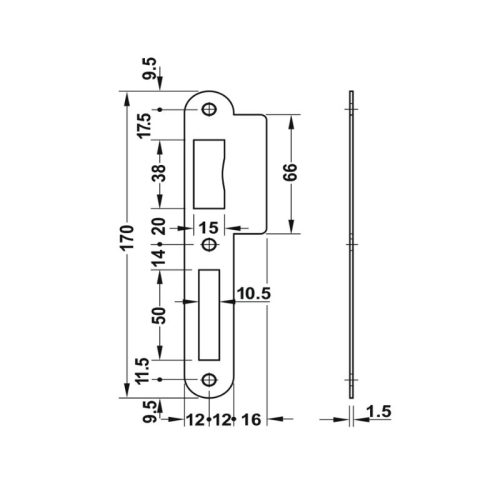 Bas thân khóa Hafele 911.39.829
