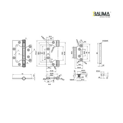Bản lề âm dương Bauma 926.20.355 5 phu kien bauma 926 20 355 1