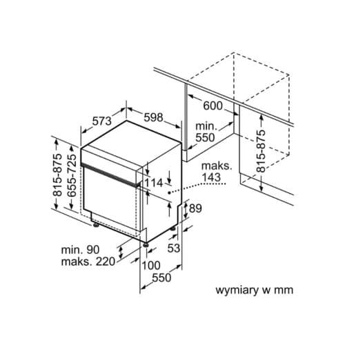 Kích thước máy Rửa Bát Âm BOSCH SMI68TS06E Seri 6