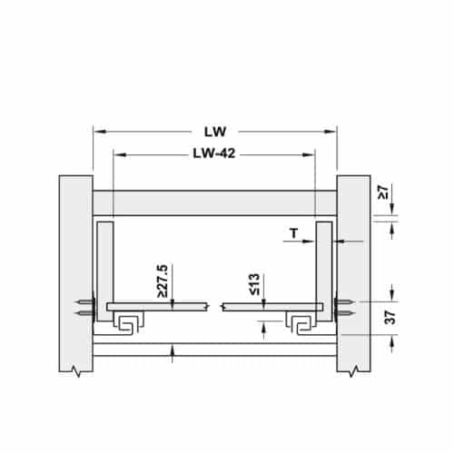 Thiết kế của Ray âm giảm chấn toàn phần Hafele 433.32.075
