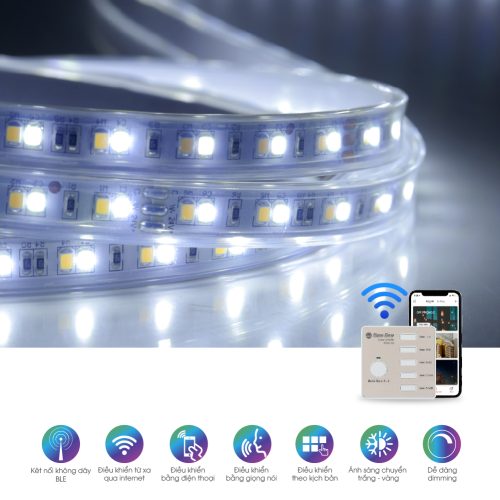 Đèn LED dây đổi màu CCT Bluetooth Rạng Đông LD01.BLE 1000/7W